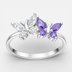 Anillo Mariposas Circones Amatista