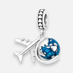 Colgante Charm Avión Mapa Esmaltado