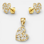 Conjunto Corazón Circones Baguette