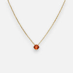 Collar Circón Punto de Luz Granate Naranja 4 mm