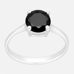Anillo Solitario Circón Ónix