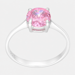 Anillo Solitario Circón Rosa Francia