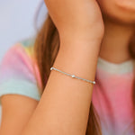 Pulsera Singapur Esferas Facetadas 16 cm
