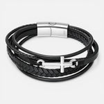 Pulsera Acero Quirúrgico Trenzada Cruz