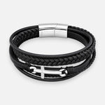 Pulsera Acero Quirúrgico Trenzada Cruz