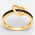 Anillo Cinturón Corazón Circones Baguette Ónix