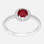 Anillo Flor Circón Granate Naranja
