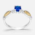 Anillo Solitario Circón Zafiro con Oro