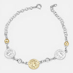 Pulsera San Benito Abad en Oro Esferas Facetadas