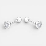 Aro con Tope Mini Corazón Circón 4 mm