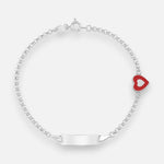 Pulsera Piocha Corazón Esmaltado 18 cm