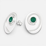 Aro Óvalo Espiral Piedra Picada Verde