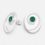 Aro Óvalo Espiral Piedra Picada Verde