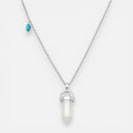 Collar Cuarzo Piedra Luna Circón Agua Marina