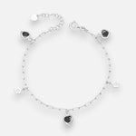 Pulsera Tradicional Corazones Estrellas Circones Ónix