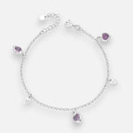 Pulsera Rolo Corazones Circones Amatista