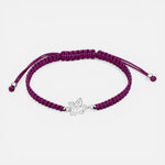 Pulsera Ajustable Flor Hilo Morado