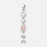 Colgante Fase Lunar Cuarzo Rosado
