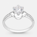 Anillo Flor Circones Pavé
