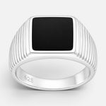 Anillo Sello Ónix Facetado