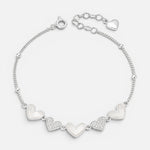 Pulsera Corazones Nacar Circones