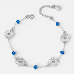 Pulsera Flores Cristales Azules