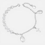 Pulsera Virgen de Guadalupe Cruz Cristales Tornasol
