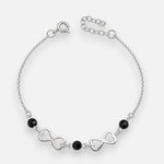 Pulsera Infinitos Corazón Cristales Hecho con Swarovski® Negro