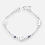 Pulsera Hojas Cristales Hecho con Swarovski® Morado