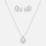 Set Collar y Aros Trébol de la Suerte Circón