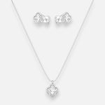 Set Collar y Aros Trébol de la Suerte Circón
