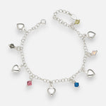 Pulsera Corazones Cristales Multicolor