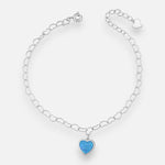 Pulsera Corazones Ópalo Azul