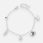Pulsera Chiches Marinos Perla Cristal Hecho con Swarovski® Celeste