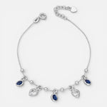 Pulsera Esferas Corazones Circones Zafiro