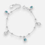 Pulsera Esferas Circones Agua Marina