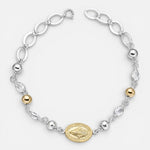 Pulsera Esferas Facetada Virgen de los Rayos Milagrosa en oro