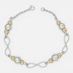 Pulsera Infinito Esferas Facetadas y Oro