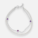 Pulsera Doble Perlas Circones Amatista