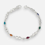 Pulsera Rombo Piedras Naturales Multicolor