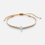 Pulsera Ajustable Hilo Cinta Multicolor Cruz Circones
