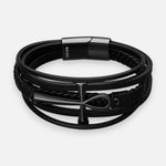 Pulsera Acero Quirúrgico Trenzada Cruz Egipcia