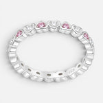 Anillo Cintillo Corazones Circones Rosa Francia