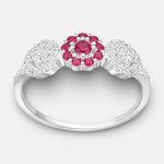 Anillo Flores Circones Rubí