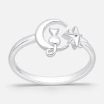 Anillo Ajustable Media Luna Gatito Estrella