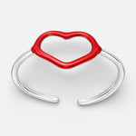 Anillo Ajustable Corazón Esmaltado Rojo