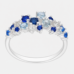 Anillo Cintillo Circones Zafiro