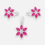 Conjunto Flor Circones Rubí