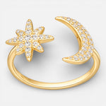 Anillo Ajustable Media Luna Estrella Circones