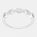Anillo Cintillo Corazones Circones Nácar